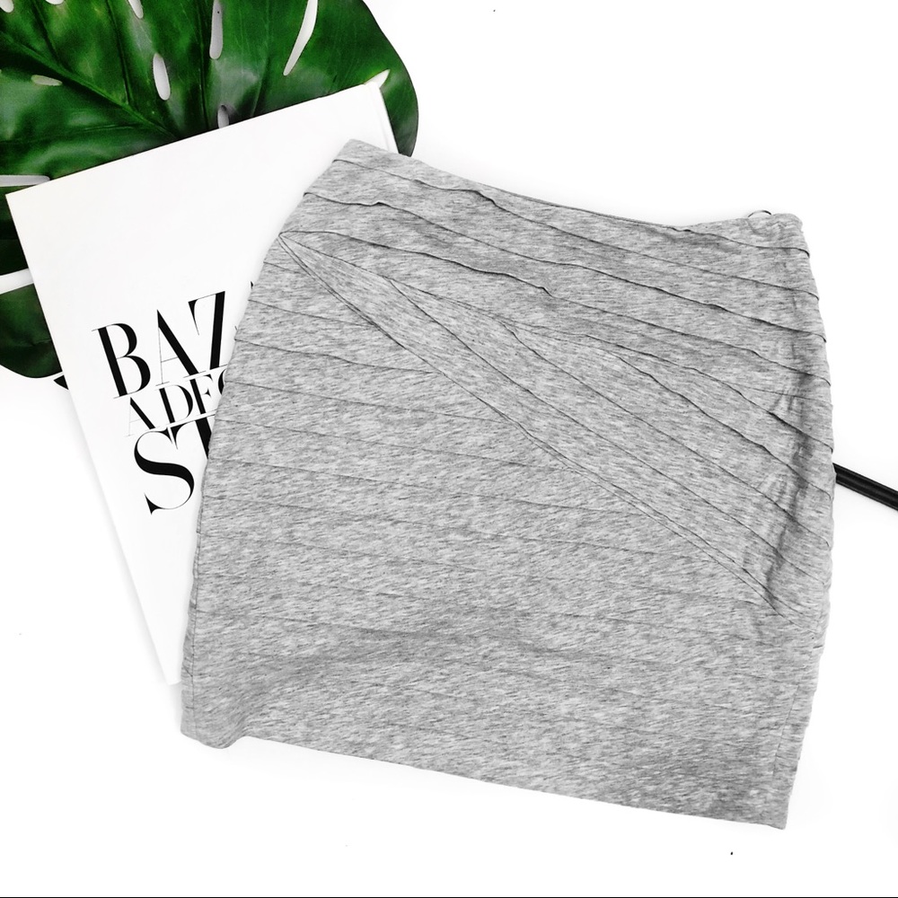 Torn by Ronny komo gray layered mini skirt